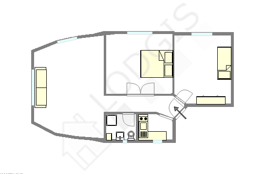 Appartement Paris 18° - Plan interactif