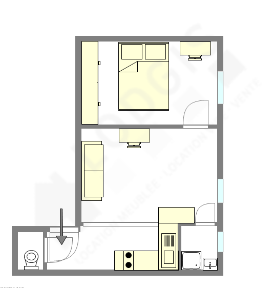 Appartement Paris 11° - Plan interactif