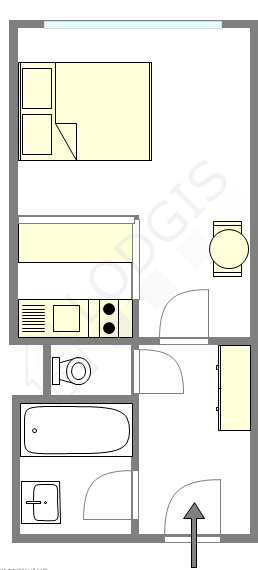 Appartement Paris 17° - Plan interactif
