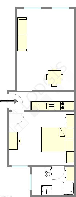 Appartement Paris 2° - Plan interactif