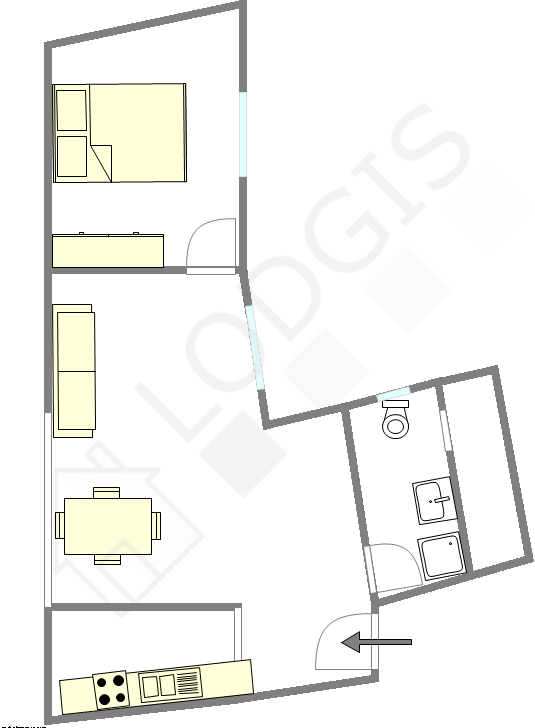 Appartement Paris 15° - Plan interactif