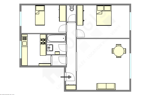 Appartement Paris 6° - Plan interactif