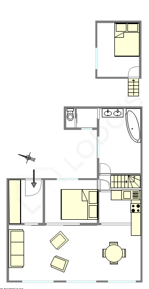 Appartement Paris 1° - Plan interactif