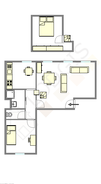 Appartement Paris 10° - Plan interactif