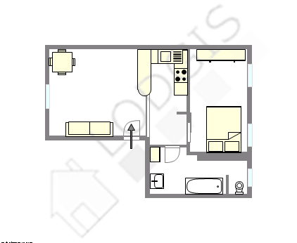 Appartement Paris 18° - Plan interactif