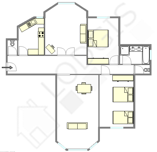 Appartement Paris 5° - Plan interactif
