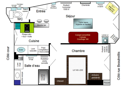Appartement Paris 4° - Plan interactif