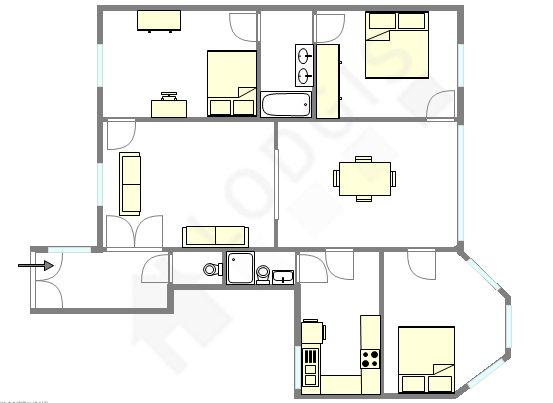 Appartement Paris 17° - Plan interactif