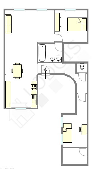 公寓 巴黎7区 - 平面图