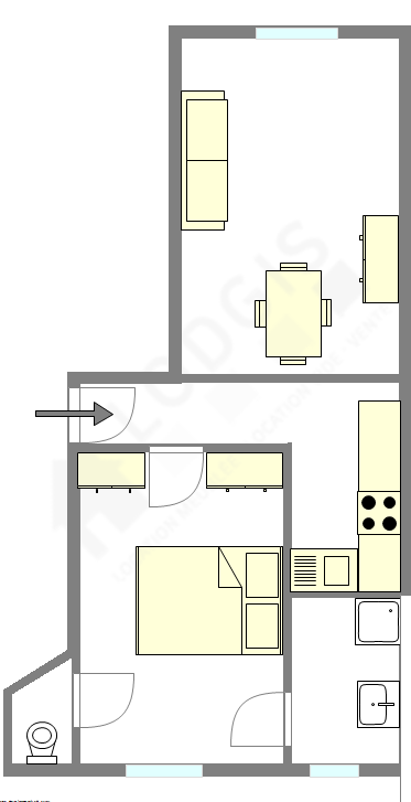 Appartement Paris 12° - Plan interactif