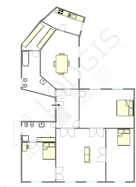 公寓 巴黎8区 - 平面图