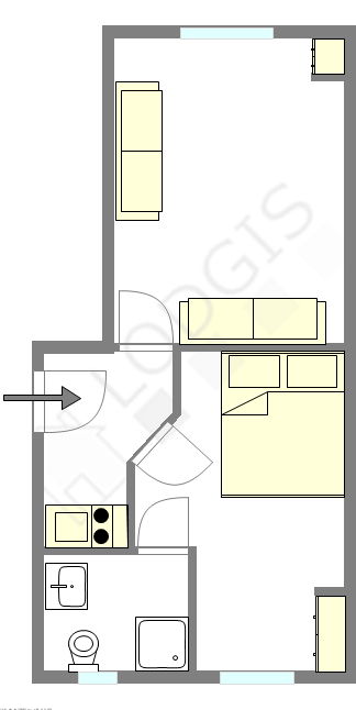 Appartement Paris 15° - Plan interactif