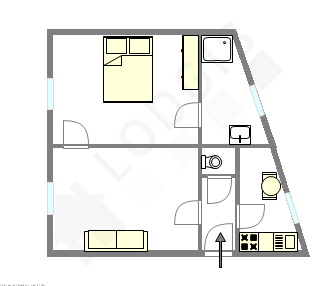 Appartement Paris 12° - Plan interactif