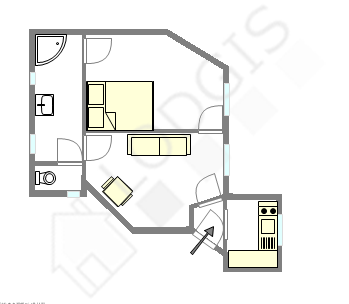 Appartement Paris 19° - Plan interactif