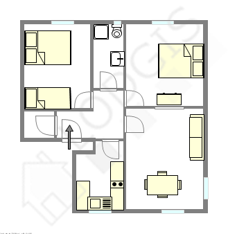 Appartement Paris 19° - Plan interactif