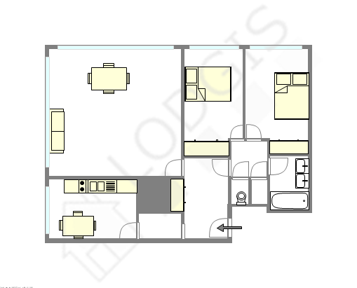Appartement Paris 14° - Plan interactif