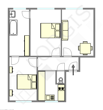 Apartamento Paris 13° - Plano interativo