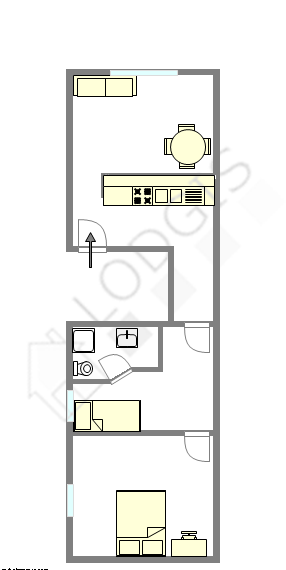 Appartement Paris 20° - Plan interactif