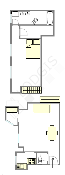 Apartamento París 3° - Plano interactivo