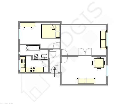 Appartement Paris 6° - Plan interactif