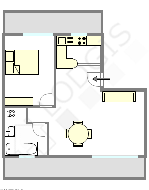 Appartement Paris 16° - Plan interactif