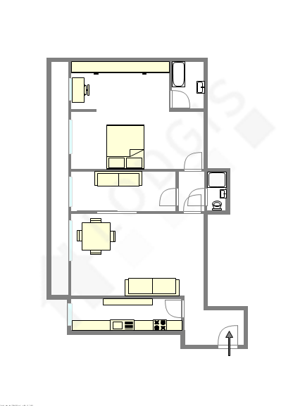Appartement Paris 15° - Plan interactif