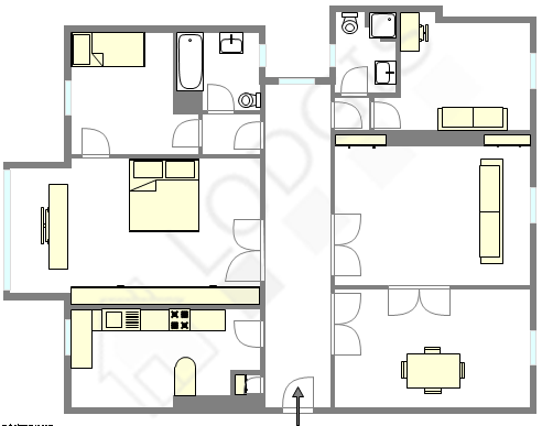 Apartamento Paris 17° - Plano interativo