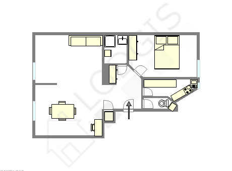Appartement Paris 20° - Plan interactif
