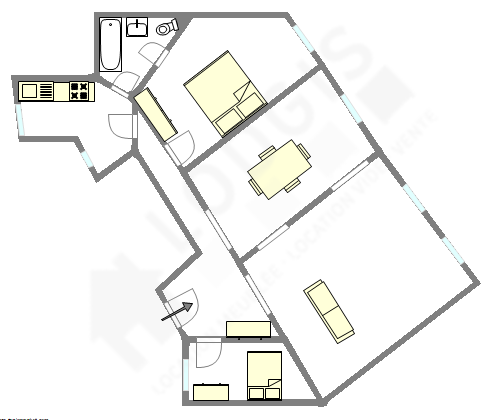 Appartement Paris 9° - Plan interactif