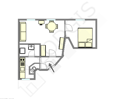 Appartement Paris 5° - Plan interactif