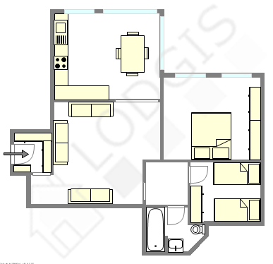 Appartement Paris 8° - Plan interactif