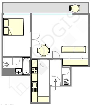 Appartement Paris 15° - Plan interactif