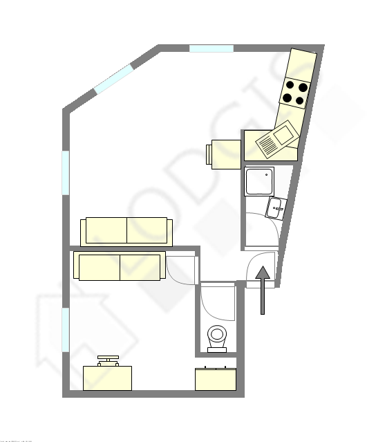 Appartement Paris 18° - Plan interactif