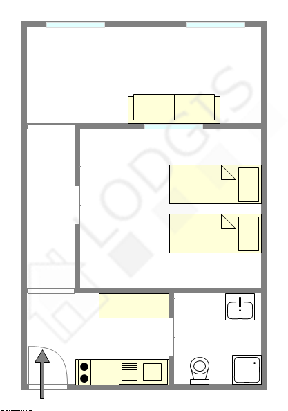 Appartement Paris 3° - Plan interactif