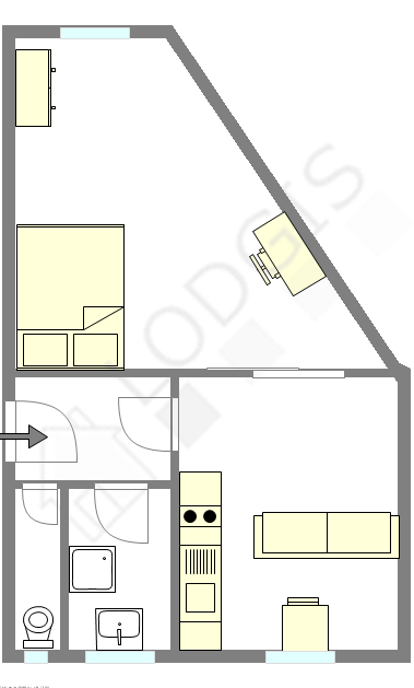 Appartement Paris 13° - Plan interactif