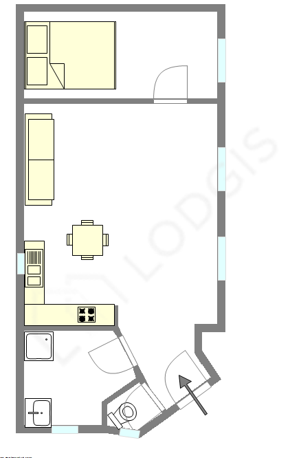 Appartement Paris 20° - Plan interactif