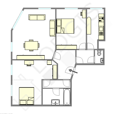 Appartement Paris 7° - Plan interactif