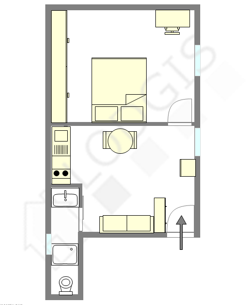 Apartamento Paris 20° - Plano interativo