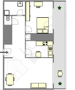 Appartement Paris 13° - Plan interactif