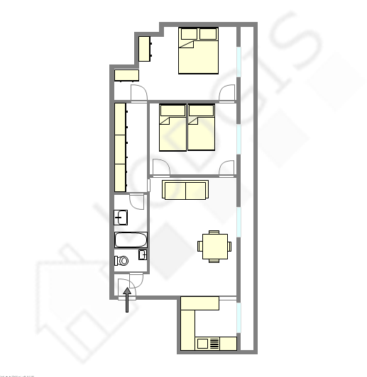Appartement Paris 15° - Plan interactif