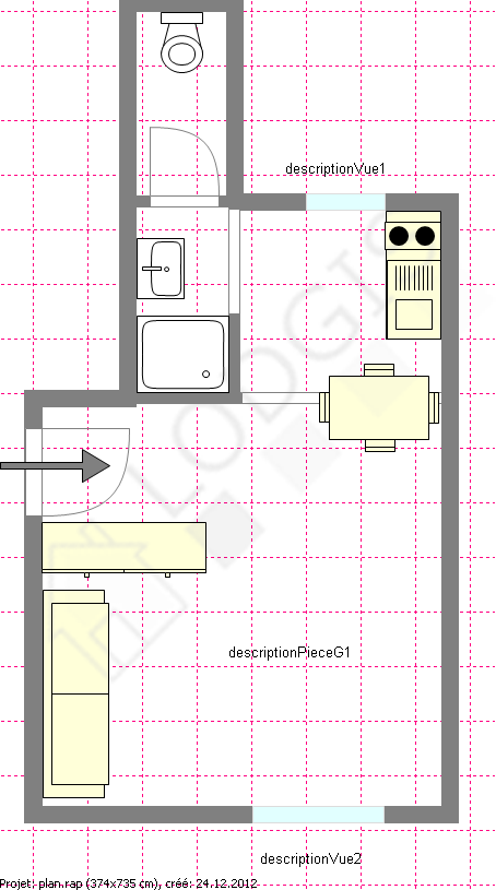 Appartement Paris 18° - Plan interactif