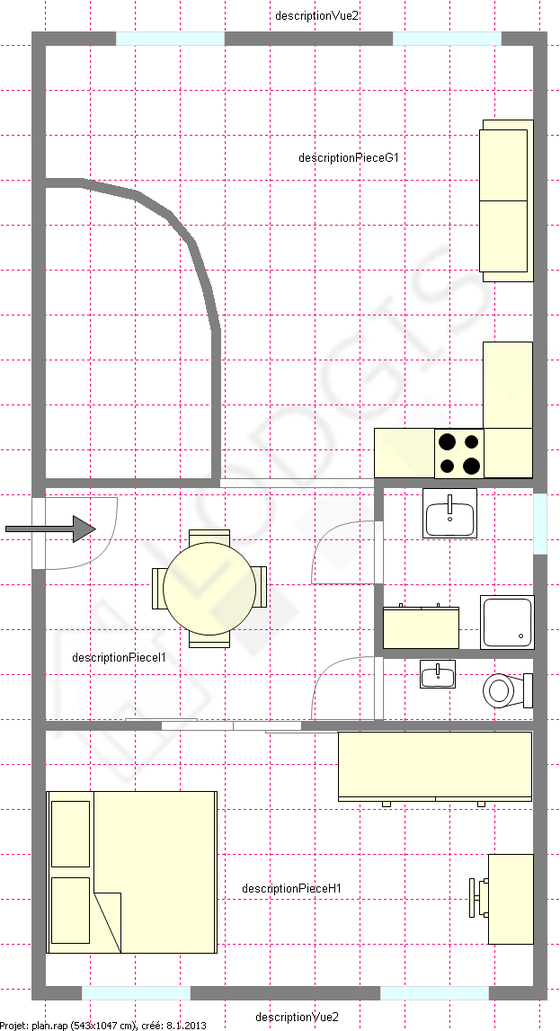 Appartement Paris 1° - Plan interactif