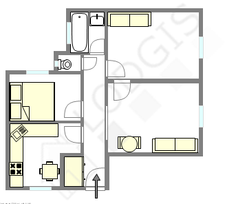 Appartement Paris 11° - Plan interactif