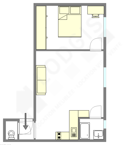 Appartement Paris 11° - Plan interactif