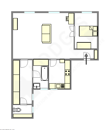 Appartement Paris 2° - Plan interactif