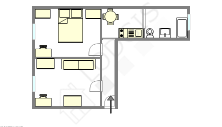 Appartement Paris 14° - Plan interactif