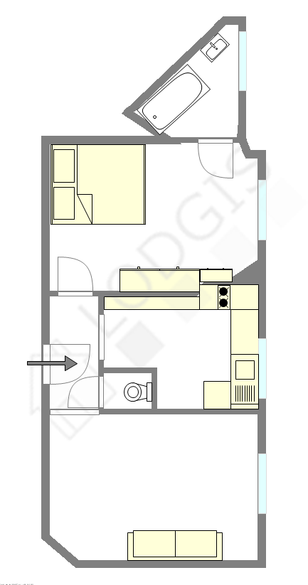 Appartement Paris 18° - Plan interactif