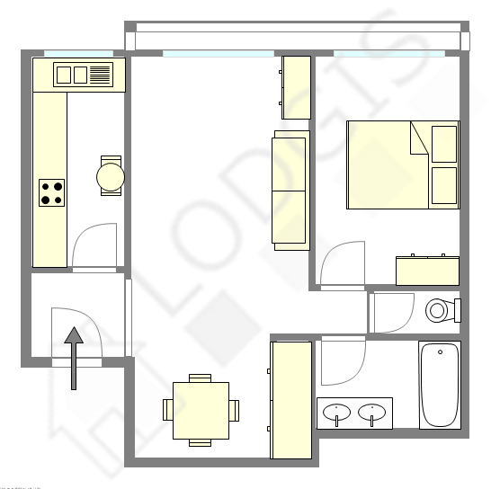 Appartement Paris 20° - Plan interactif