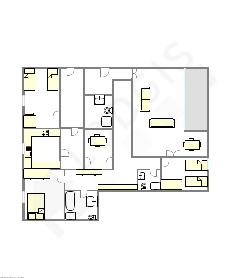 Appartement Paris 16° - Plan interactif