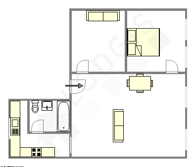 Appartement Paris 3° - Plan interactif